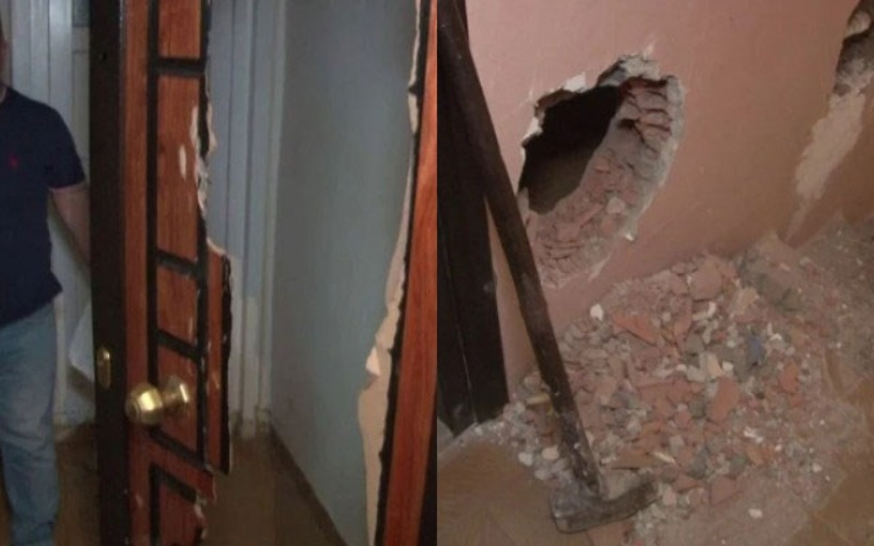 Ev sahibi, kiracısının kapısını ve duvarlarını balyozla kırdı