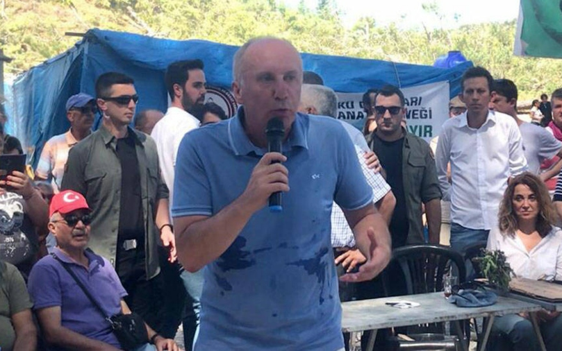 Akbelen'e giden Muharrem İnce'nin konuşmasına yurttaşlar tepki gösterdi